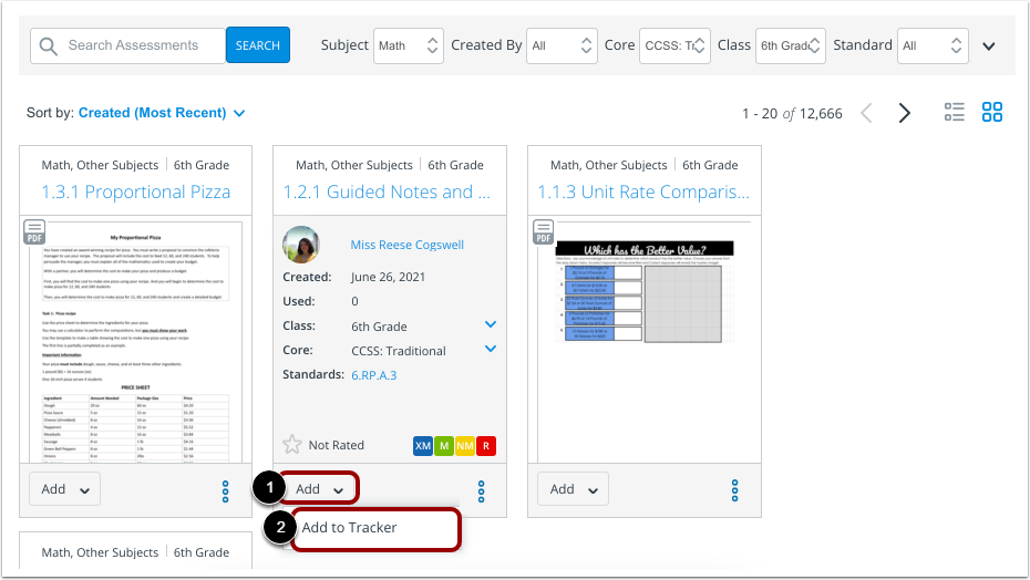 Add Assessment from Community