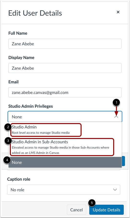 Edit User Admin Privileges