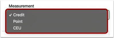 Select Measurement Type