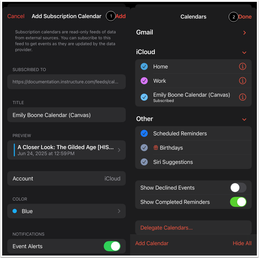 View Feed Confirmation