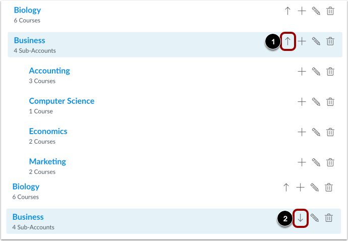 Collapse and Expand Sub-Account LIst