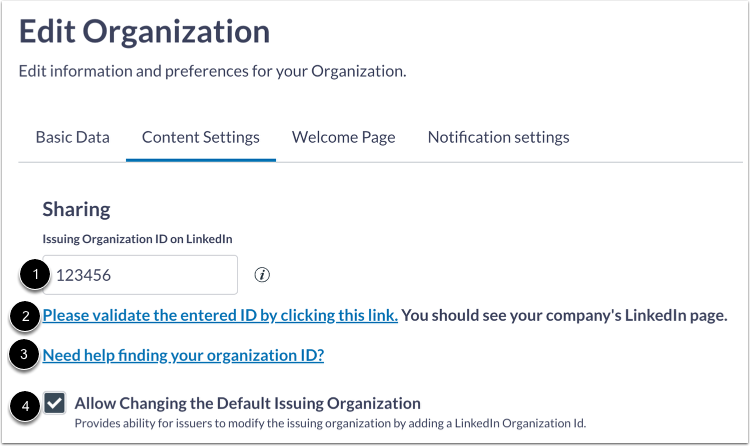 Enter Organization ID