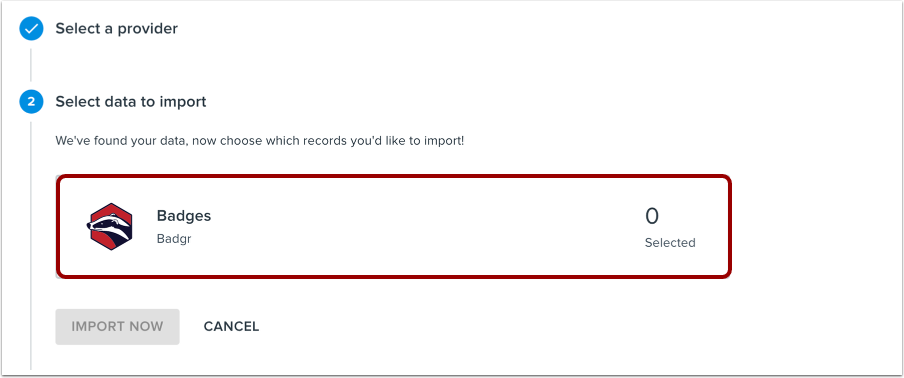 Select Data to Import