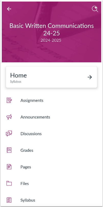 View Navigation Menu
