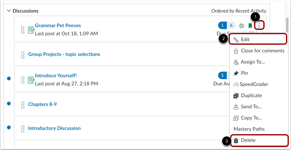 Edit or Delete Discussion