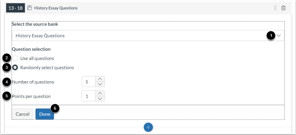 View Item Bank Settings
