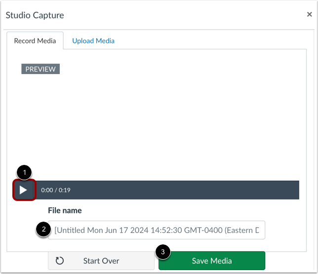 Preview and Save Media