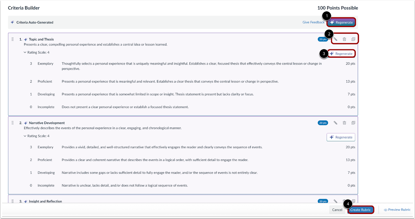 View Criteria Builder Options