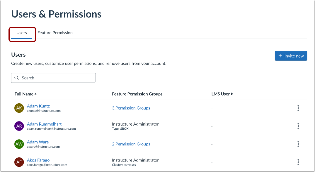 View Users and Permissions