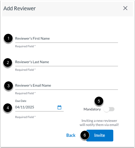 Enter Reviewer Details