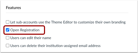 Change Open Registration