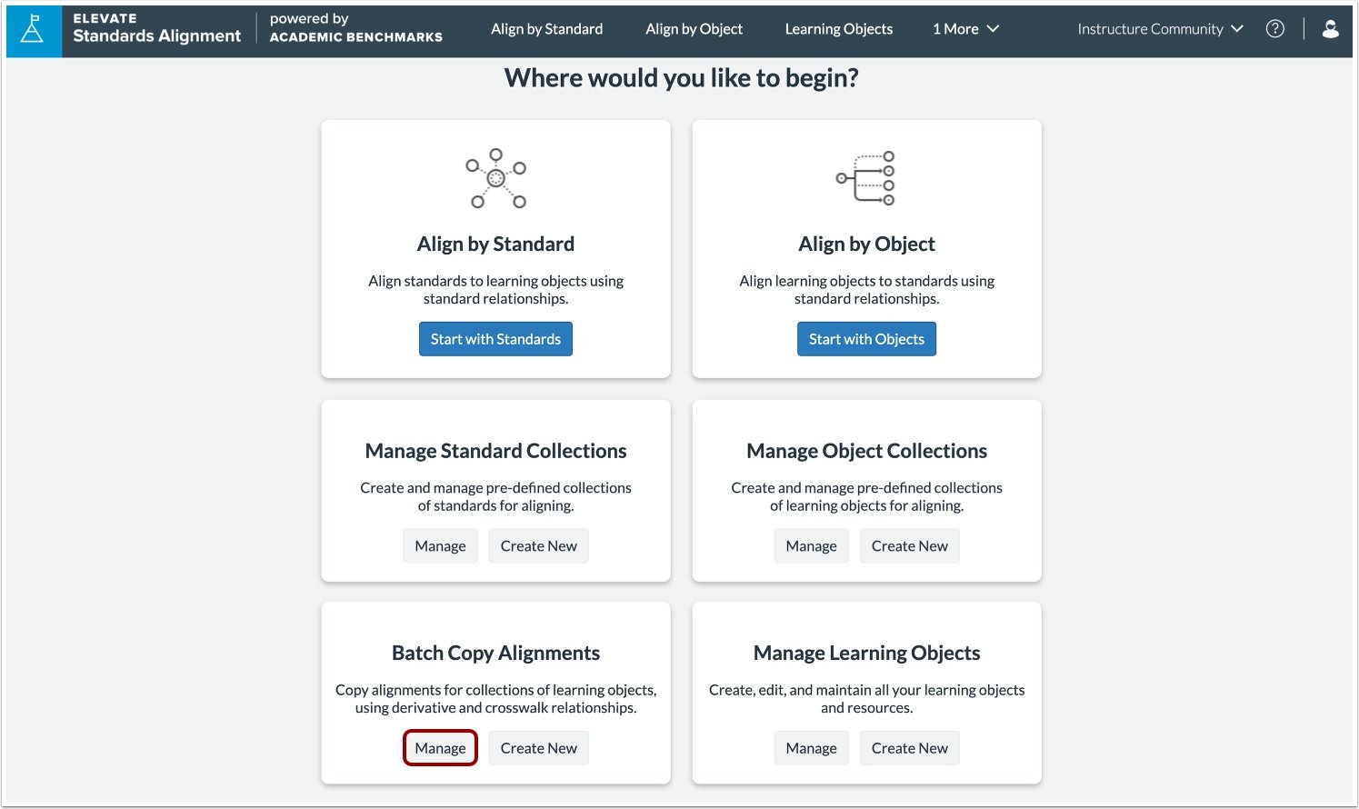 Open Manage Batch Copy Alignments
