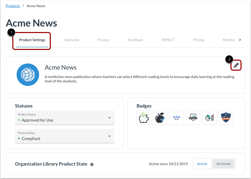Edit Product Name and Logo