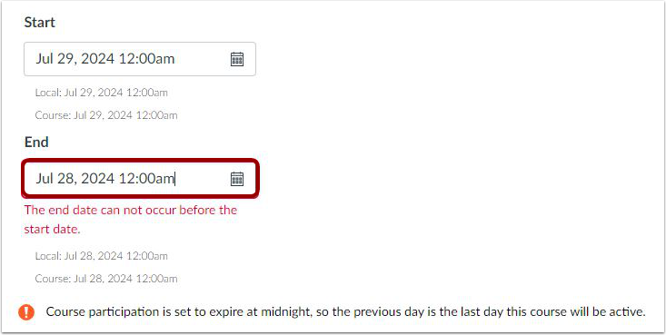 View Warning Message