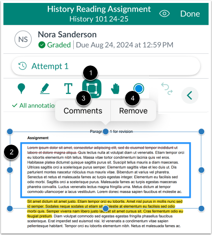 Modify Area Annotation