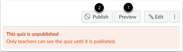 Preview and Publish Quiz