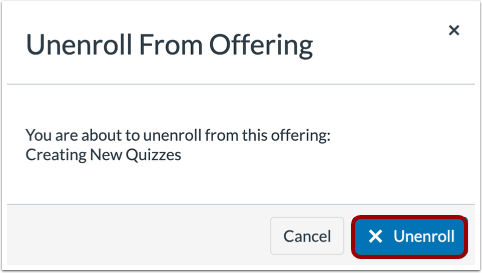Confirm Unenrollment