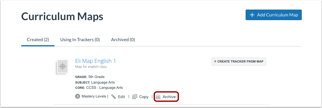 Archive Curriculum Map