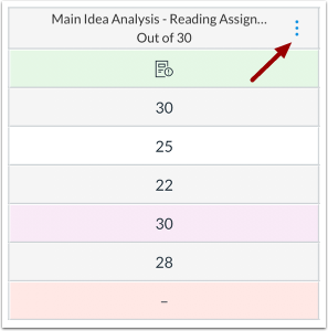 Open Assignment Menu