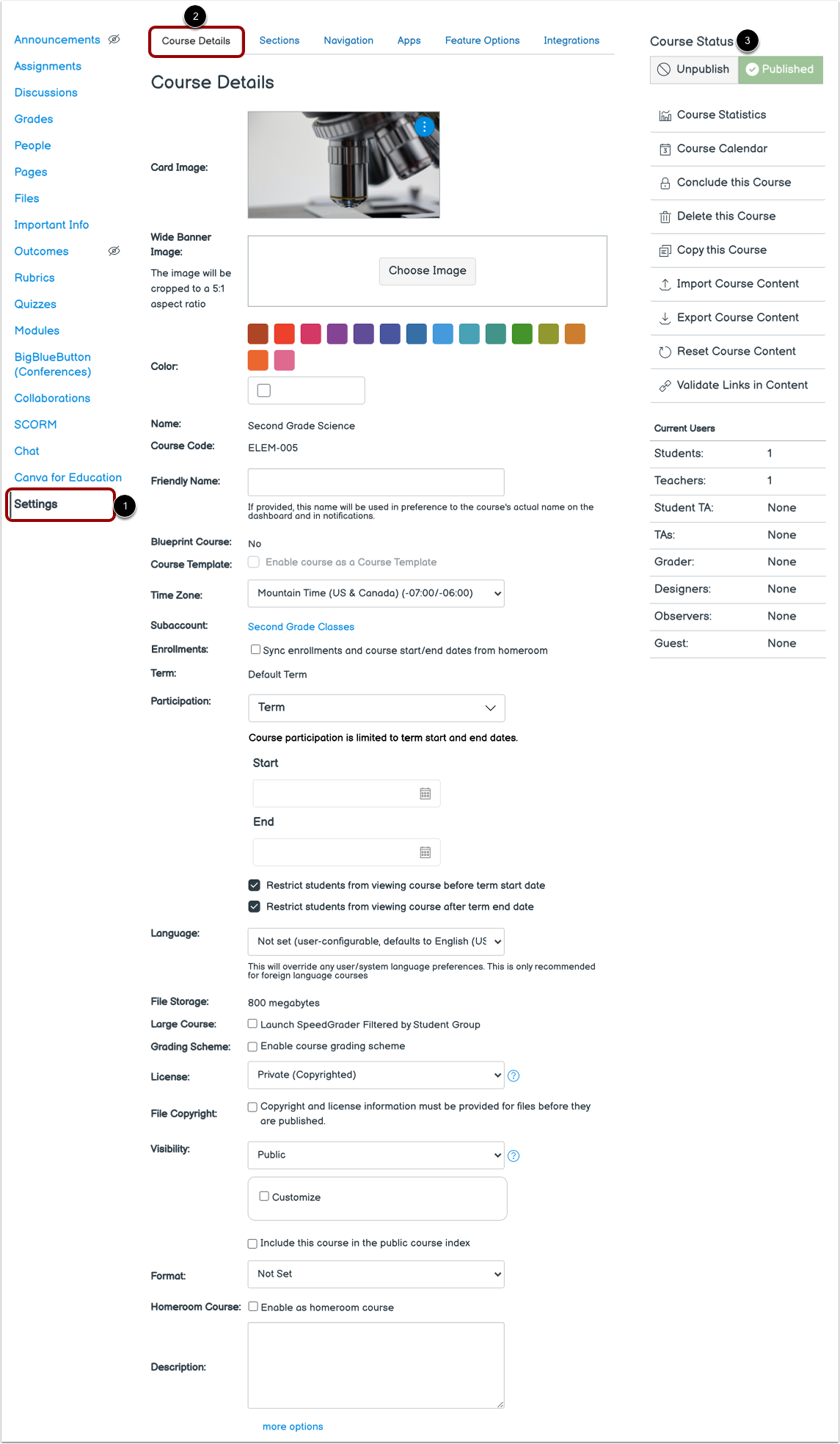 View Subject Details