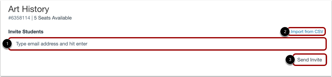 Invite Students to Course or Program