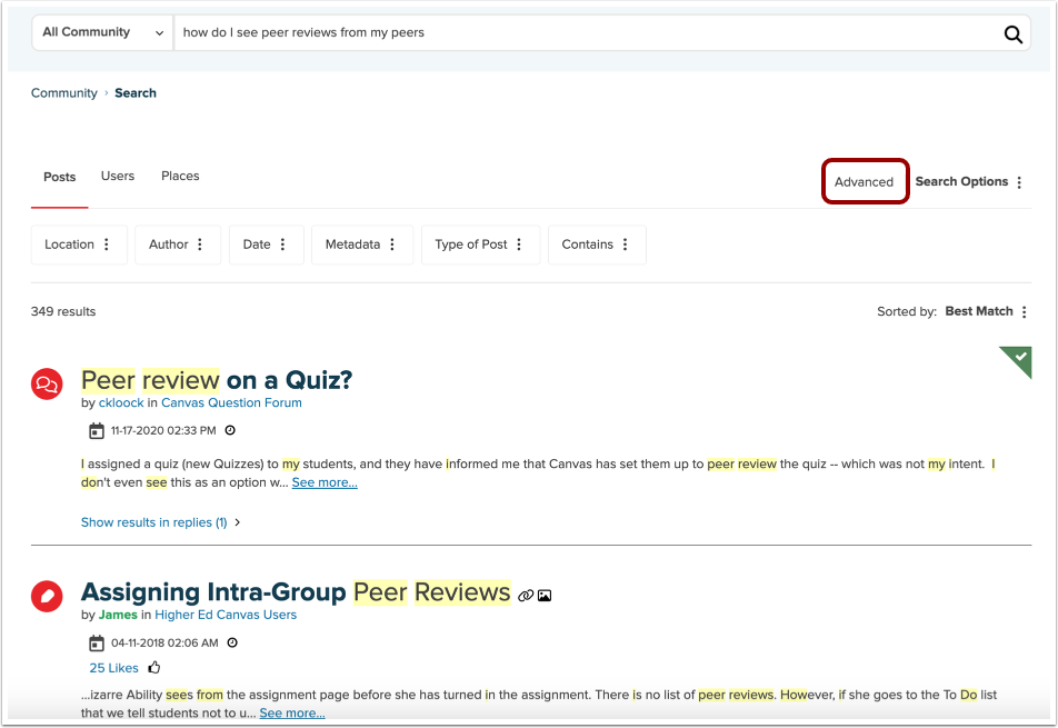 Open Advanced Options