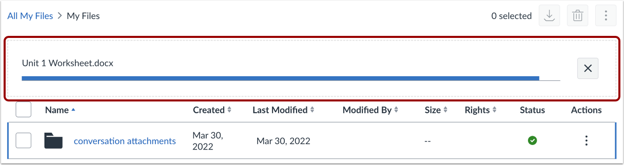 View Upload Progress