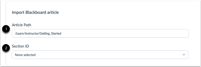 Import Blackboard article