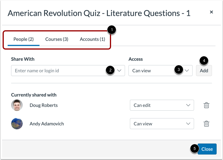 Set Sharing Settings