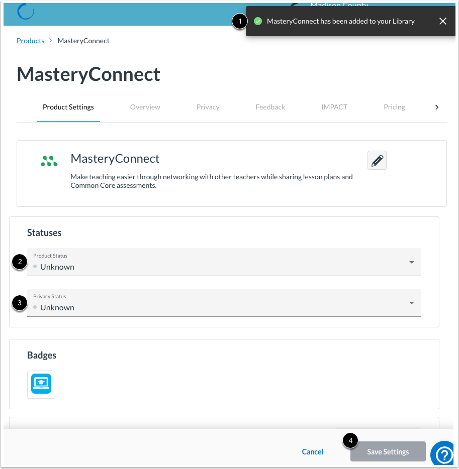 View Confirmation and Update