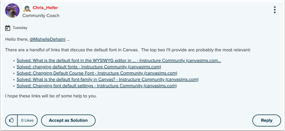 Re: Default font on Canvas - Instructure Community
