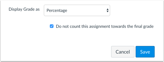 Exclude from Final Grade