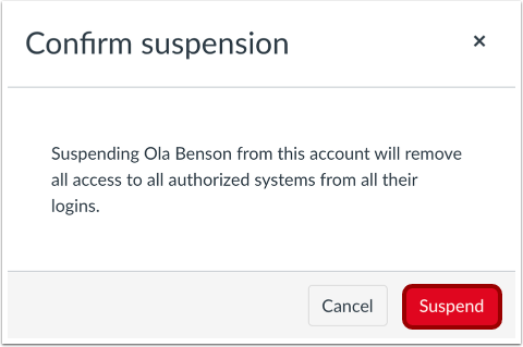 Confirm Suspension