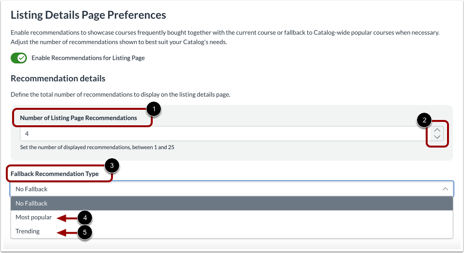 Listing Details Page Preferences