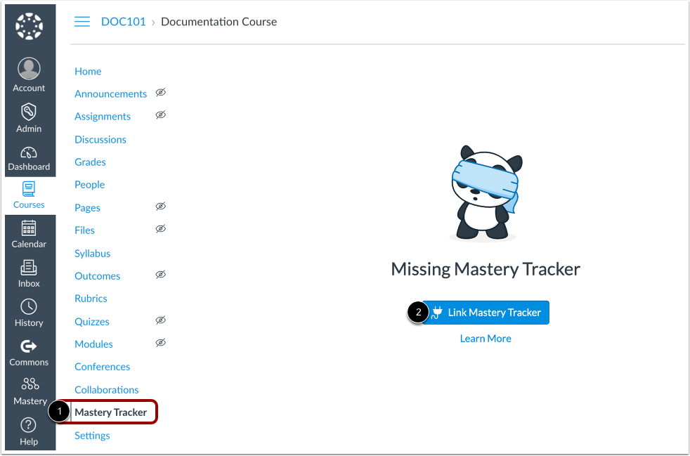 Link Mastery Tracker to Course