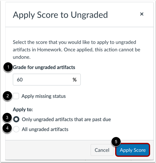 Add Apply Score to Ungraded