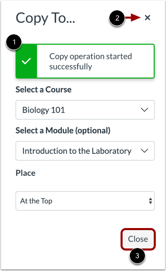 View Copy Notification
