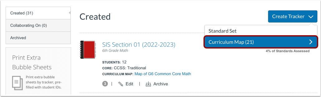 Create Tracker from Curriculum Map