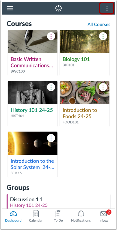 Open Dashboard Settings