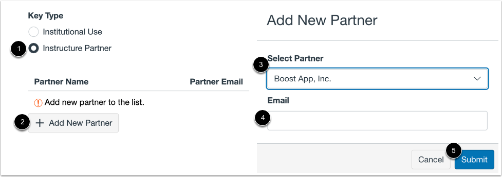 Add New Instructure Partner