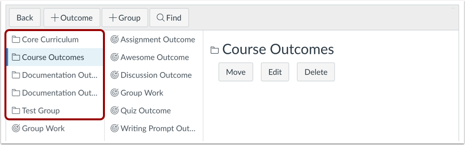 Select Outcome Group