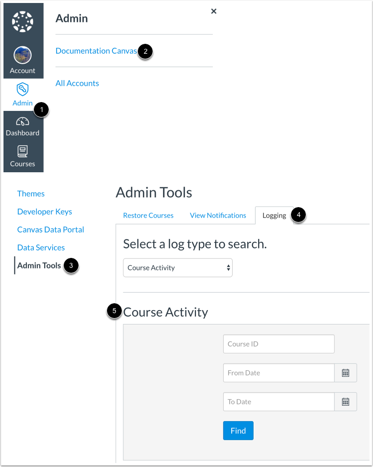 Check Course Activity in Admin Tools