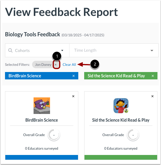 View Filtered Feedback