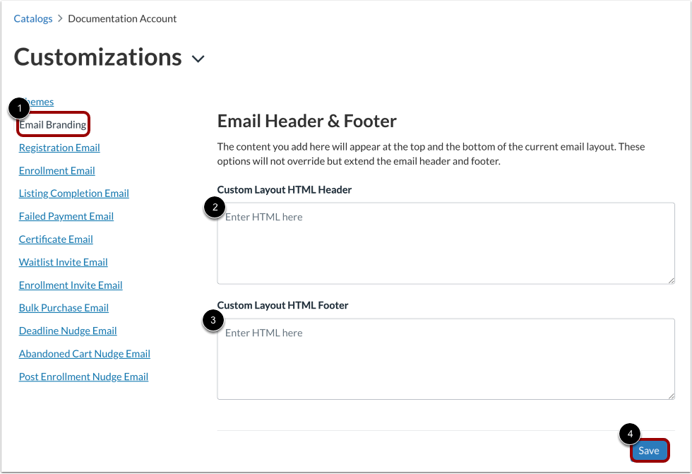 Customize Email Branding