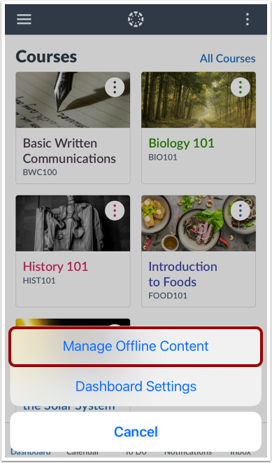 Manage Offline Content