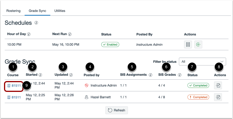 View Sync History List