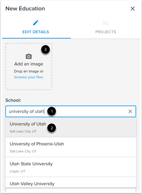 Add Education Information