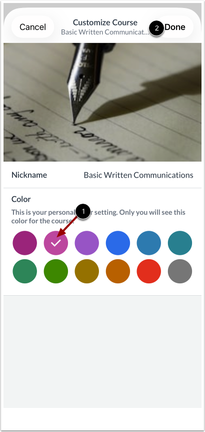 How do I manage Courses and Groups in the Canvas app on my iOS device ...
