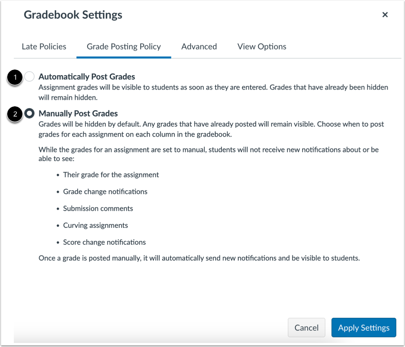 View Grade Posting Policy