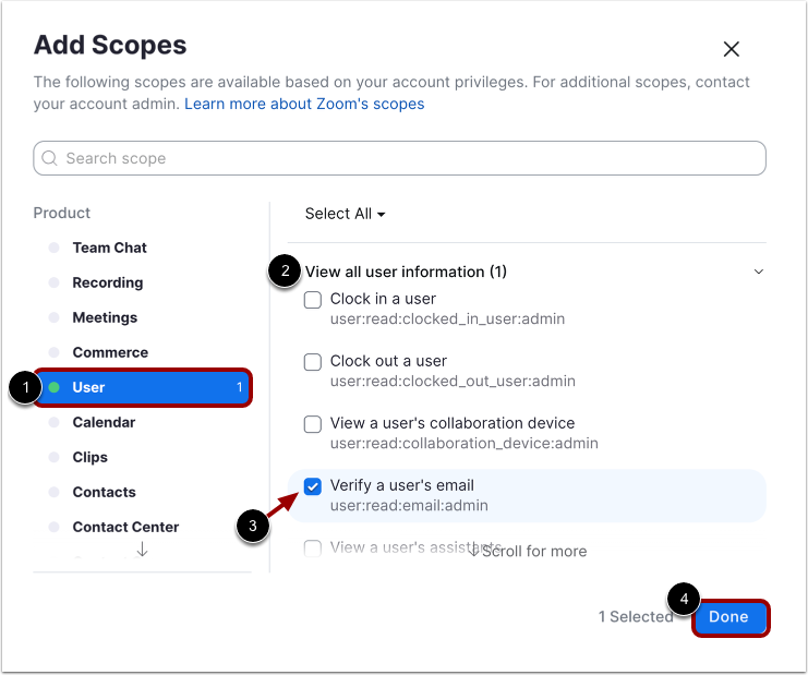 Select Verify User's Email